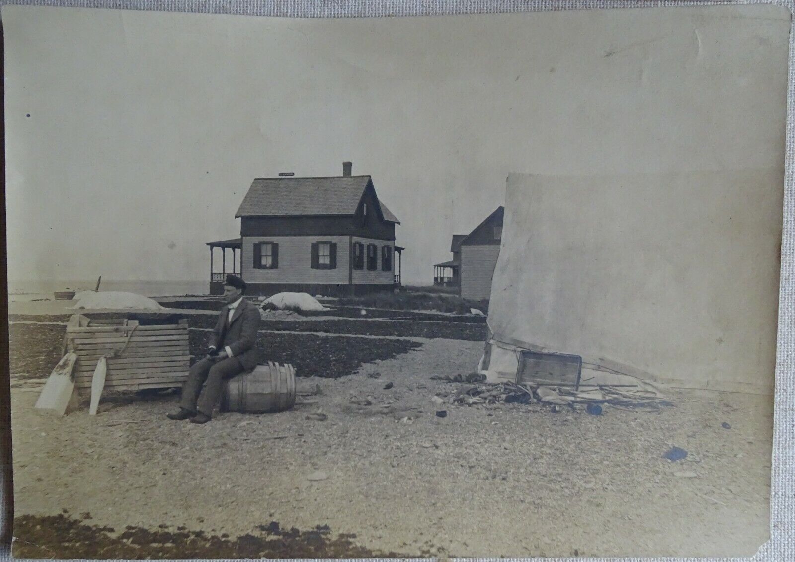 1890's photos - Gloucester Mass?, Blue Hill Observatory?, Fisherman? Milton?