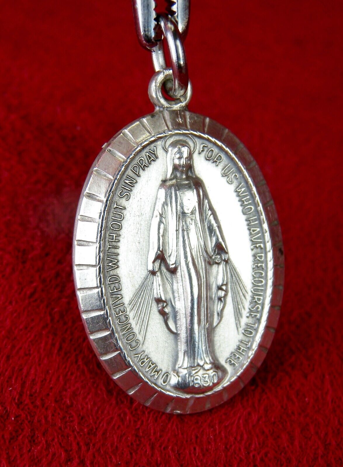 Carmelite Nuns RARE Lourdes Pilgrimage Sterling Silver Catholic Miraculous Medal