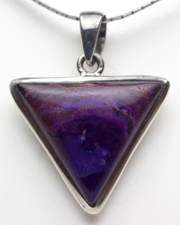 SUGILITE CABOCHON STERLING SILVER PENDANT Mineral Lapidary Jewelry Gemstone