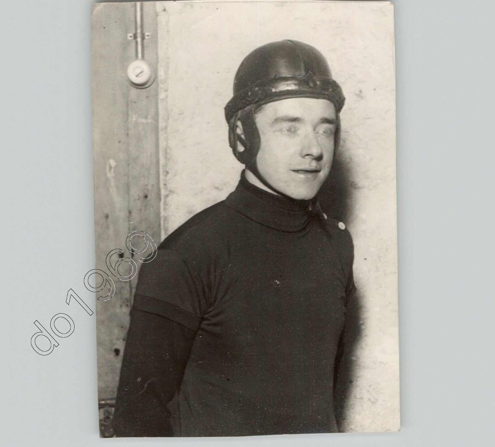 CYCLIST Georges Faudet In Old Helmet VINTAGE ATHLETES 1928 Press Photo