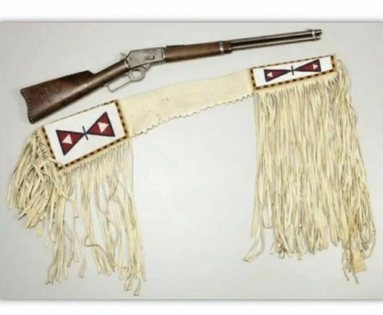 Handmade Beaded Rifle Scabbard Sioux Style Suede Leather Old American RF1
