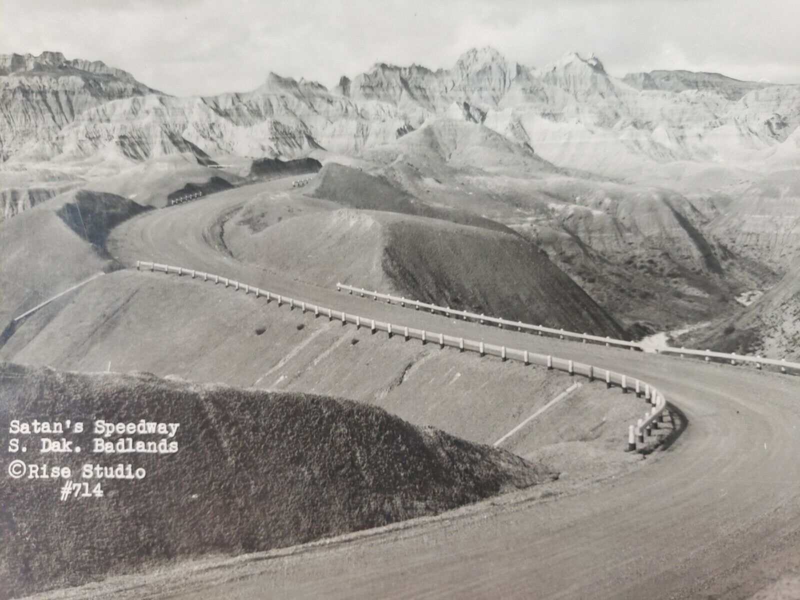 C 1950 Satans Speedway Badlands So Dakota Rise Studio RPPC Real Photo Postcard