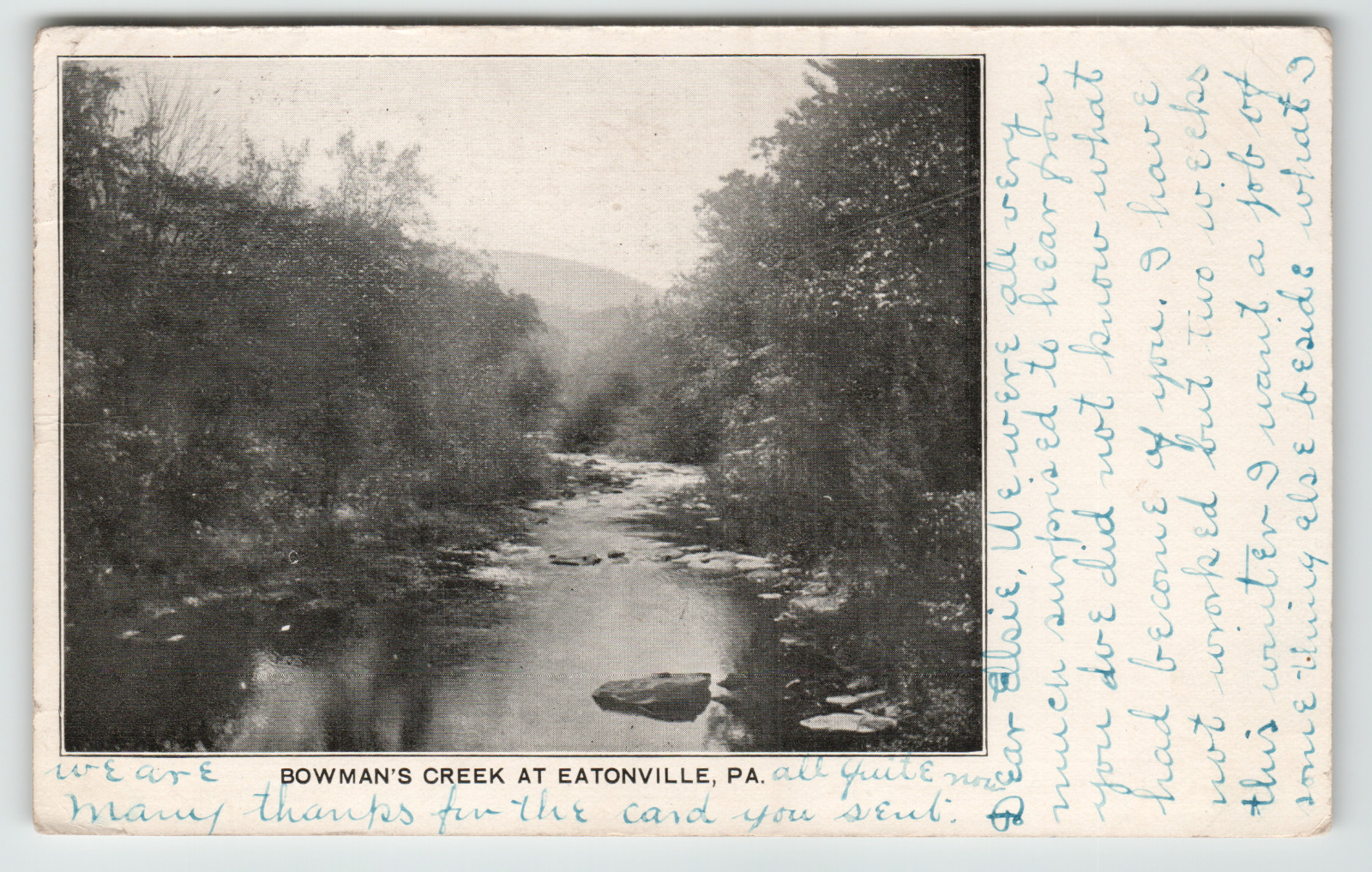Postcard Vintage Bowman\'s Creek at Eatonville, PA