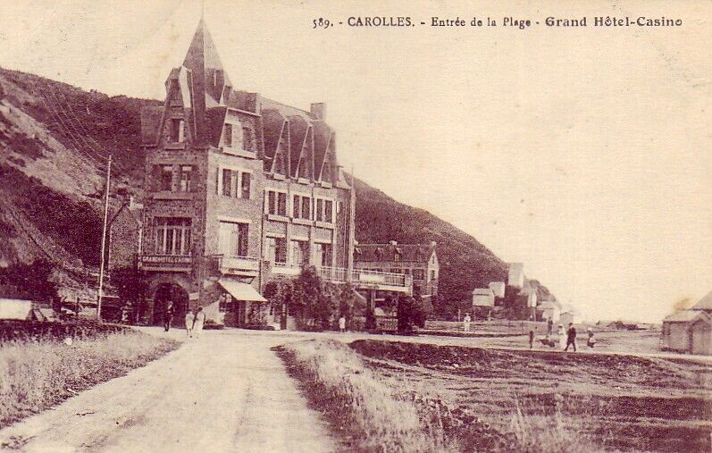 CPA 50 Approx. Avranches Jullouville CAROLLES entrance beach large hotel - casino 1929