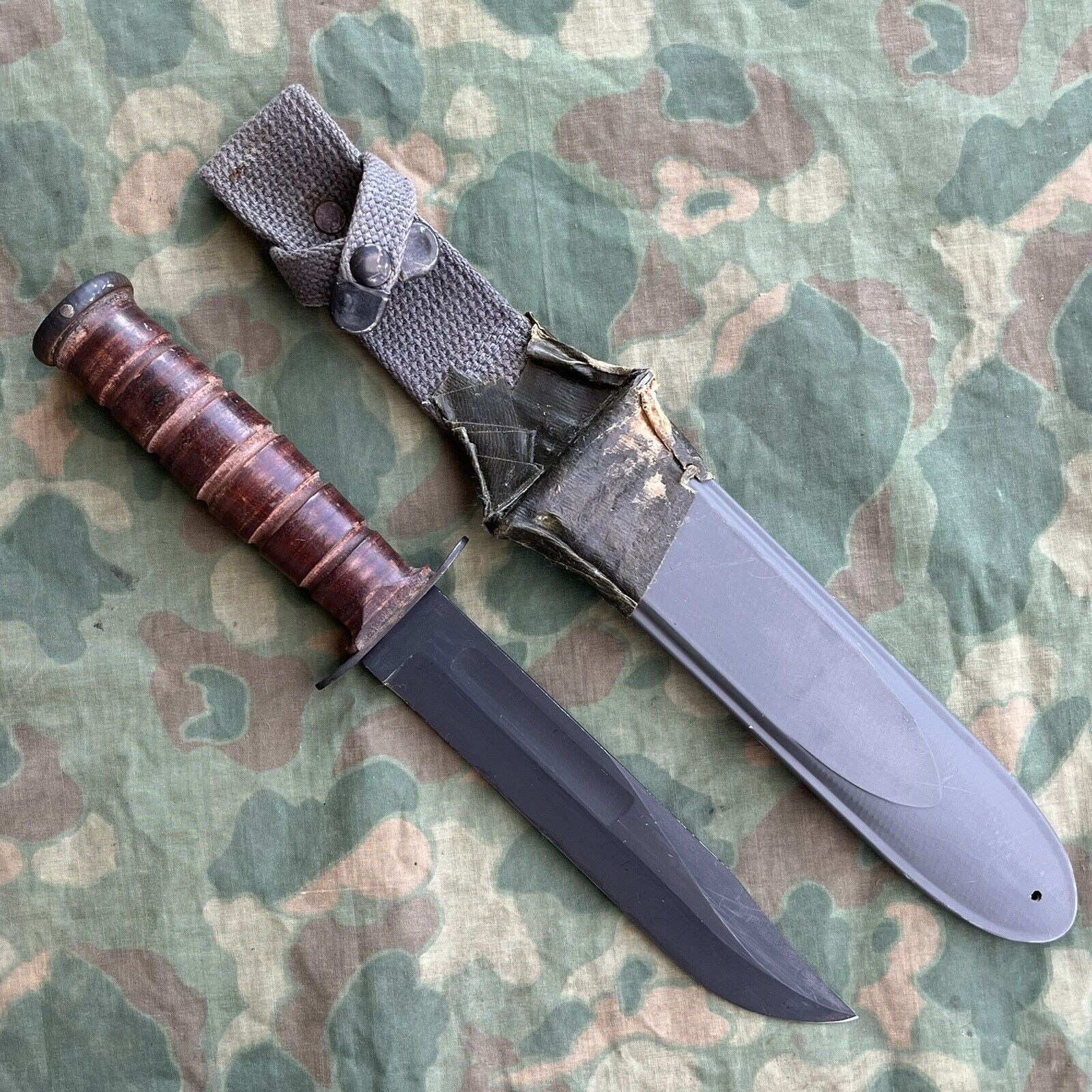 Original Unissued NOS in Wrap WWII USN MK2 Mark 2 Kabar Knife w/ Sheath Camillus