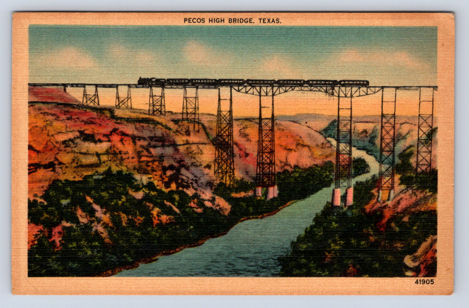 Vintage Postcard Pecos High Bridge Texas