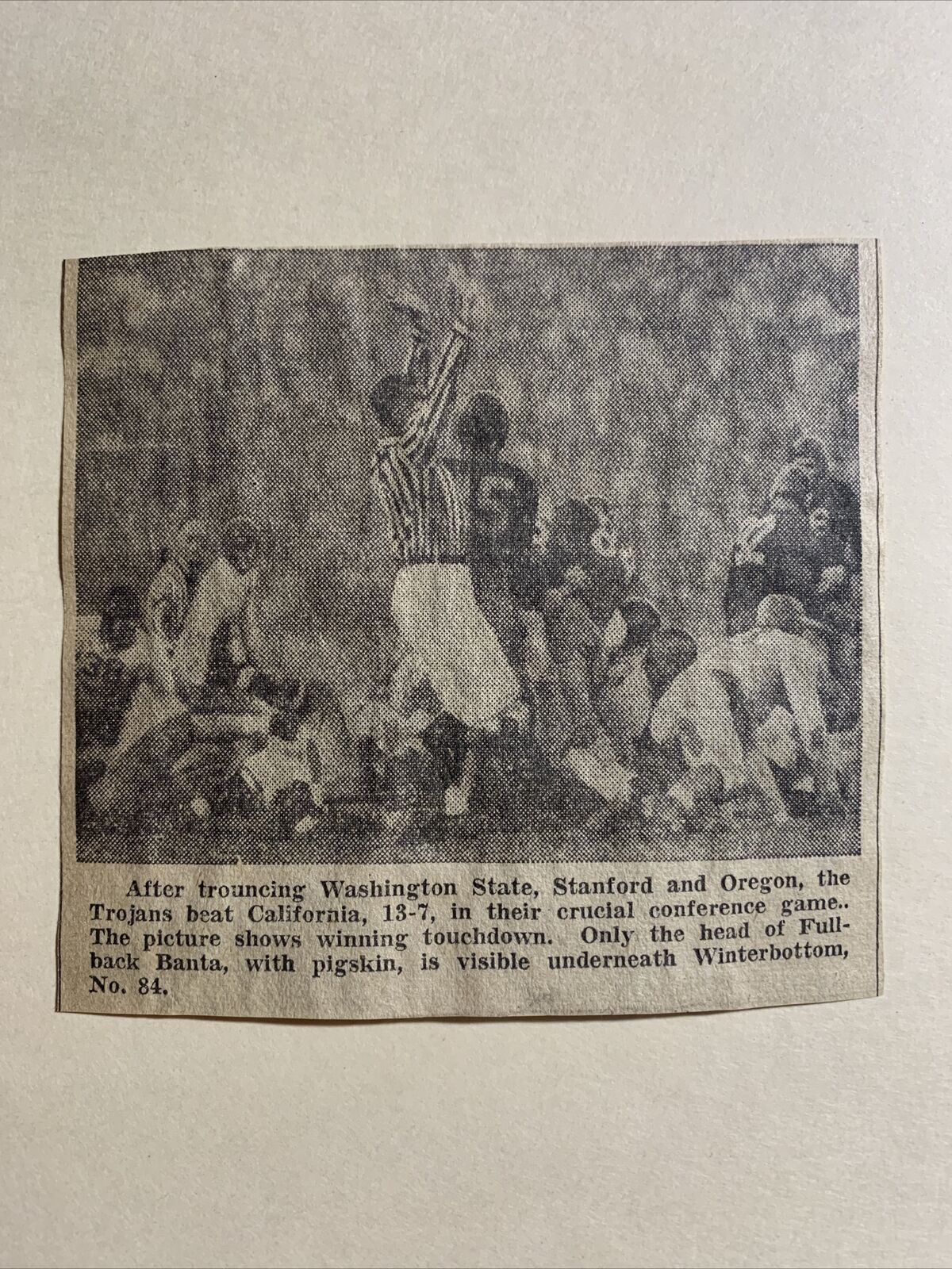 USC Jack Banta California Bud Winterbottom 1939 Sporting News Football 4X4 Panel