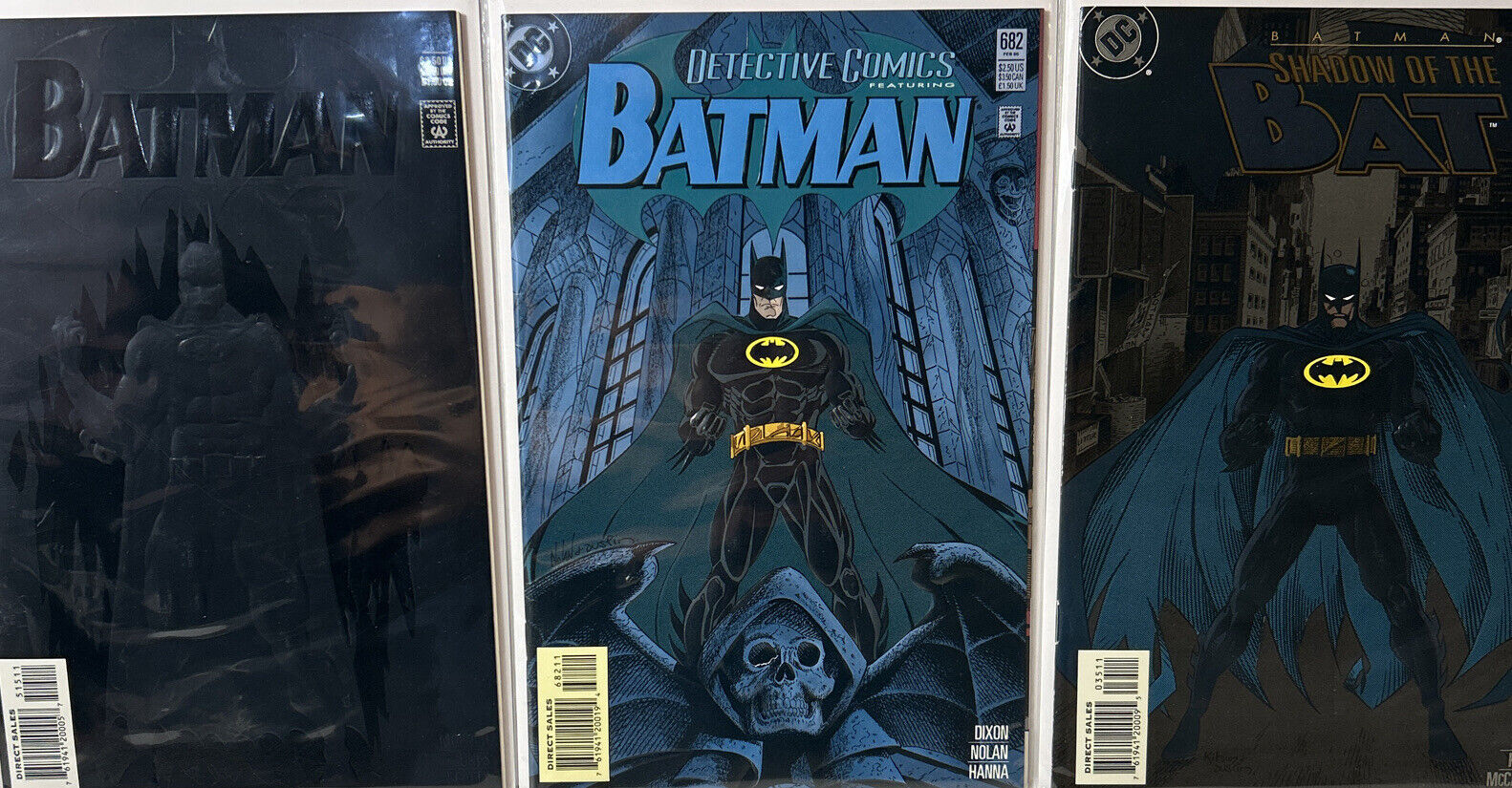 Batman #515 Shadow Bat 35 Detective 682 3 Book Embossed Cover Set *NM*