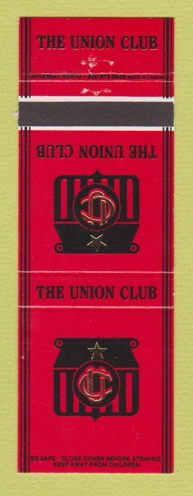 Matchbook Cover - Union Club