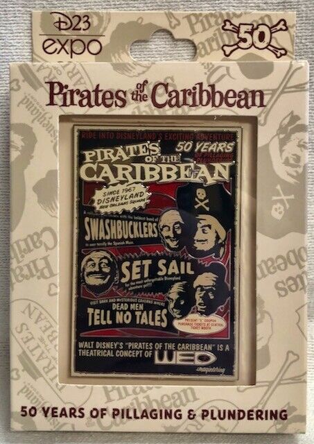 Disney Pirates of the Caribbean 50 Years Attraction Poster Jumbo Pin LE 500 D23