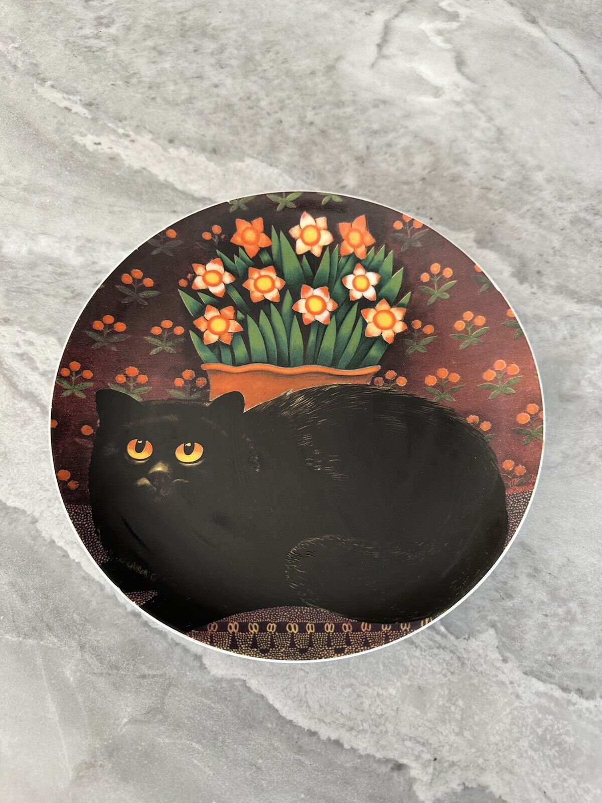 Dept 56 DOMINIC decorative Cat Plate By Martin Leman 9.25” Japan