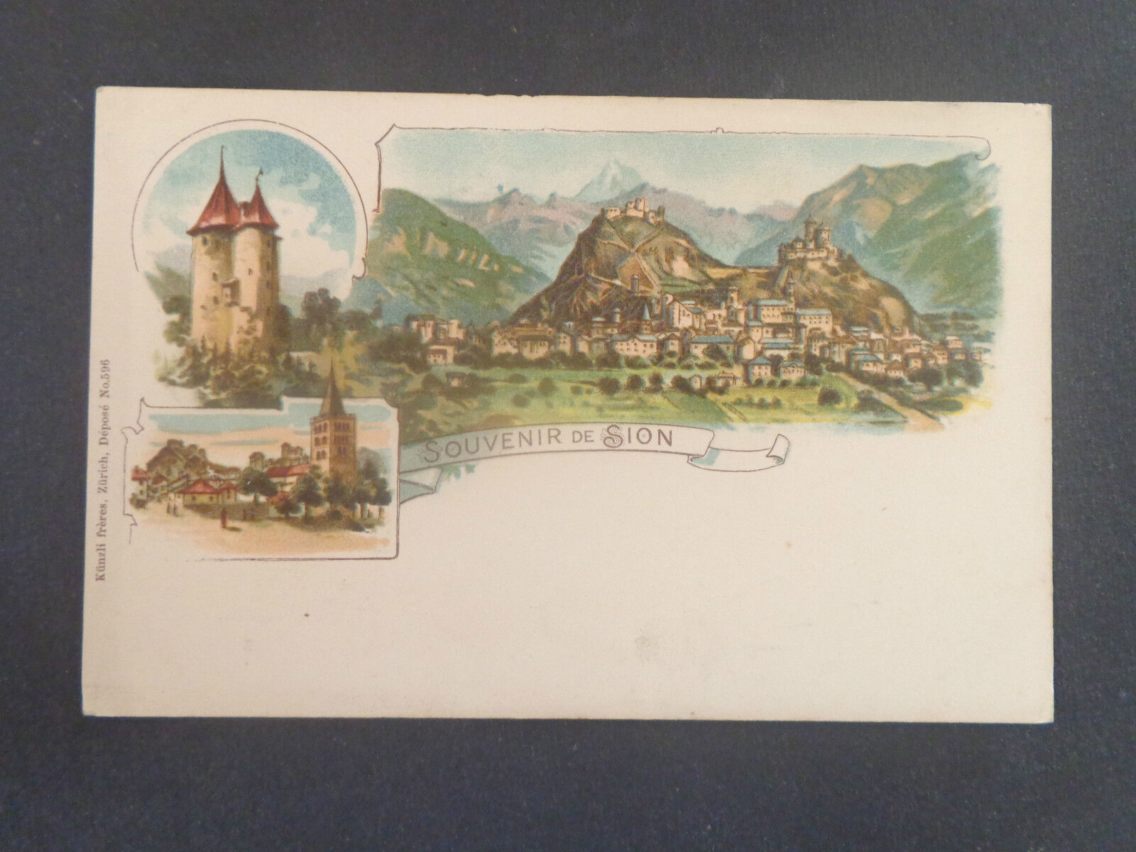 Card Switzerland Souvenir De Sion Non Viaggiata Fine \'800 Subalpina