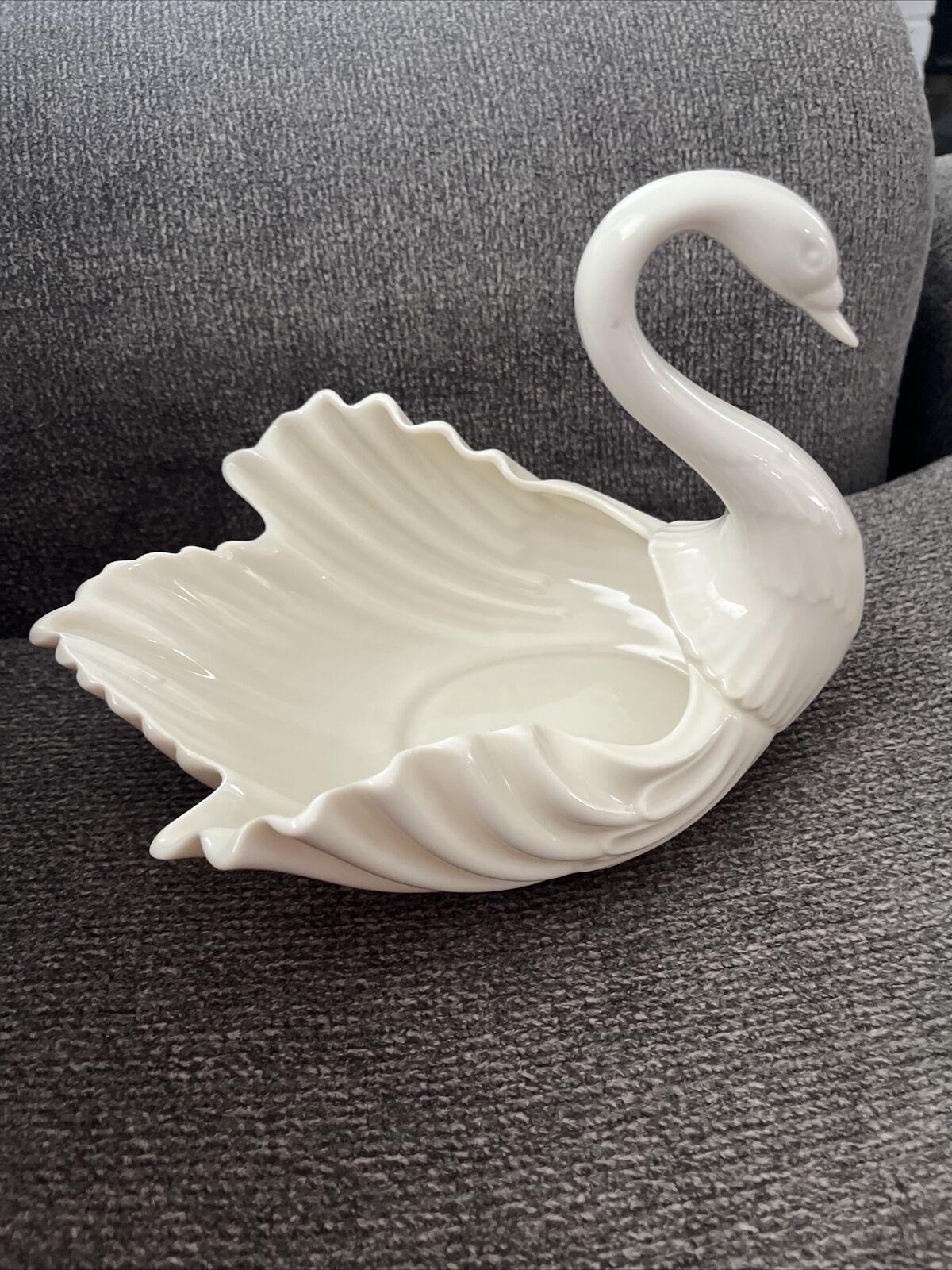 vintage lenox ivory porcelain swan dish planter vase