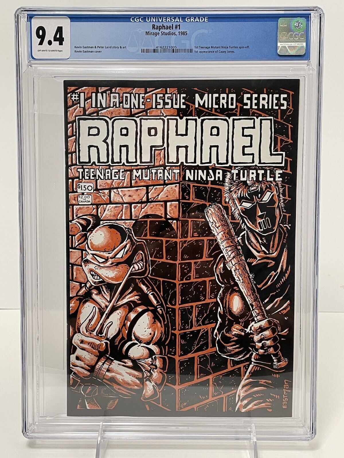 Raphael Teenage Mutant Ninja Turtles #1 CGC 9.4 OW/WP Mirage Studios 1985.
