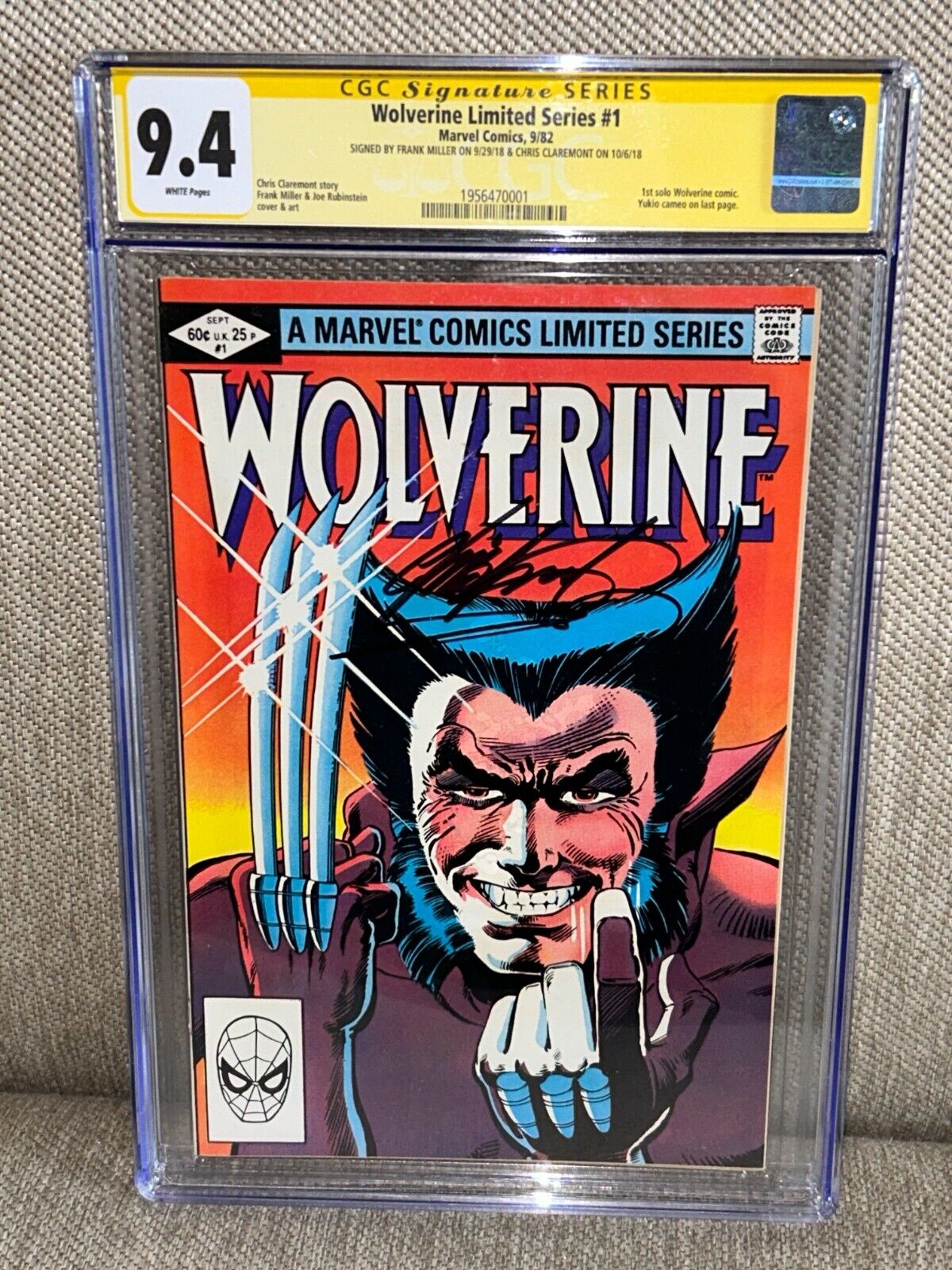 Wolverine Limited Series 1 CGC 9.4 Signature Series Frank Miller & Claremont SS