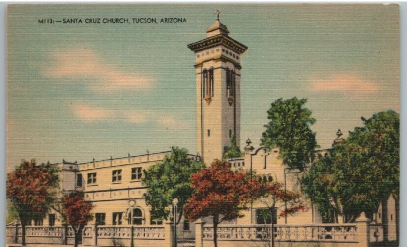 Vintage Postcard 1930-1945 Santa Cruz Catholic Church, Tucson, Arizona (AZ)