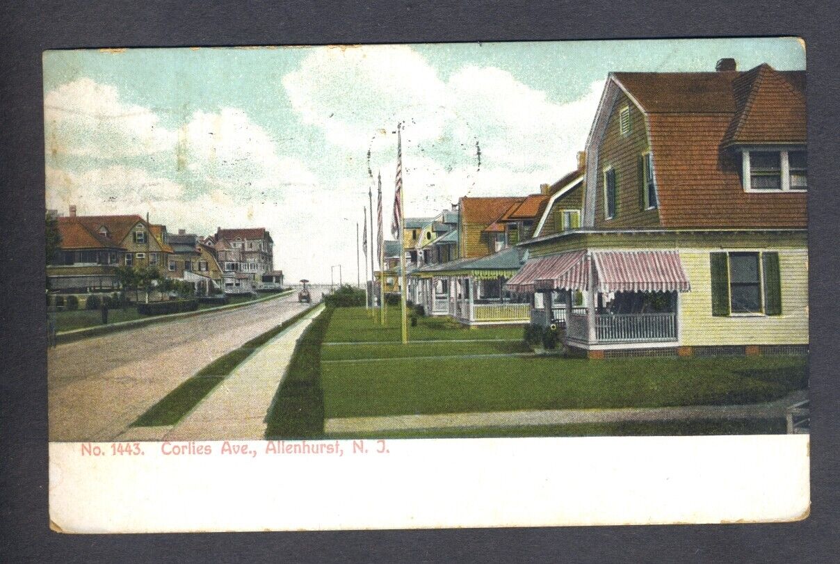 Corlies Avenue Allenhurst New Jersey Vintage 1916 Postcard