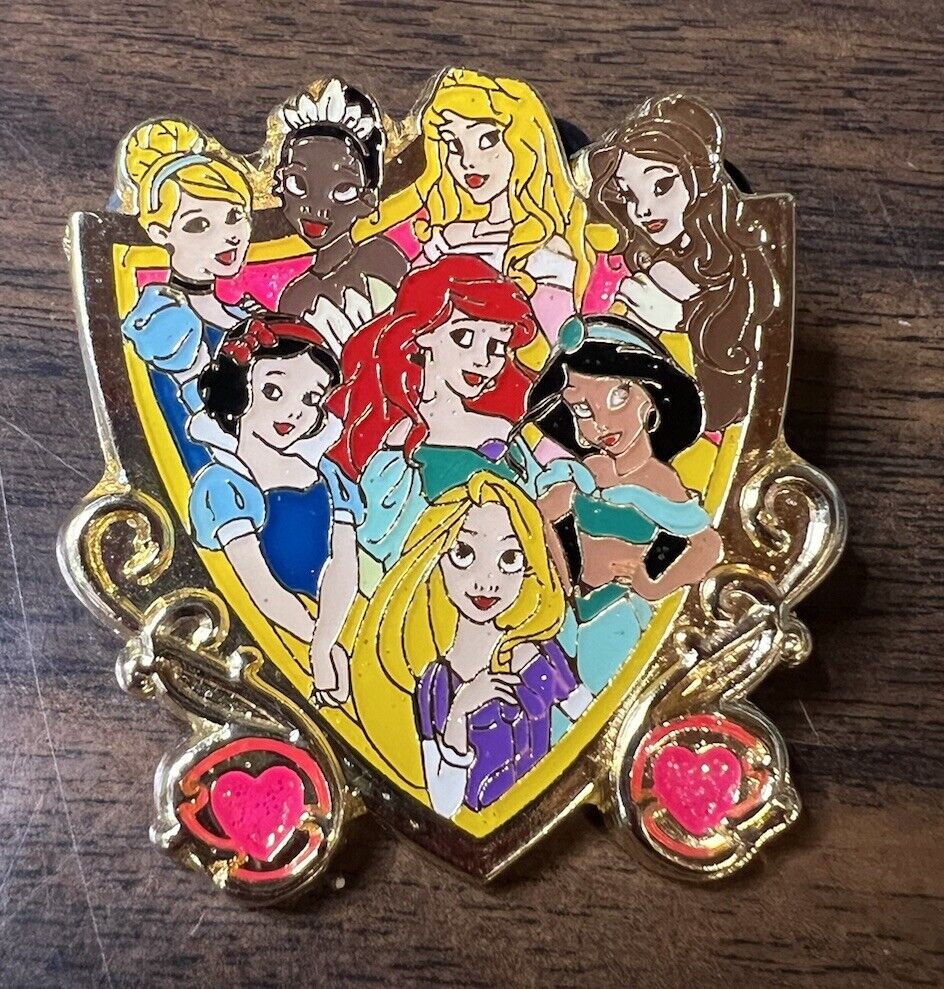 Disney Parks Authentic Trading Storybook Princess Crest Pin 8 Princesses 2013