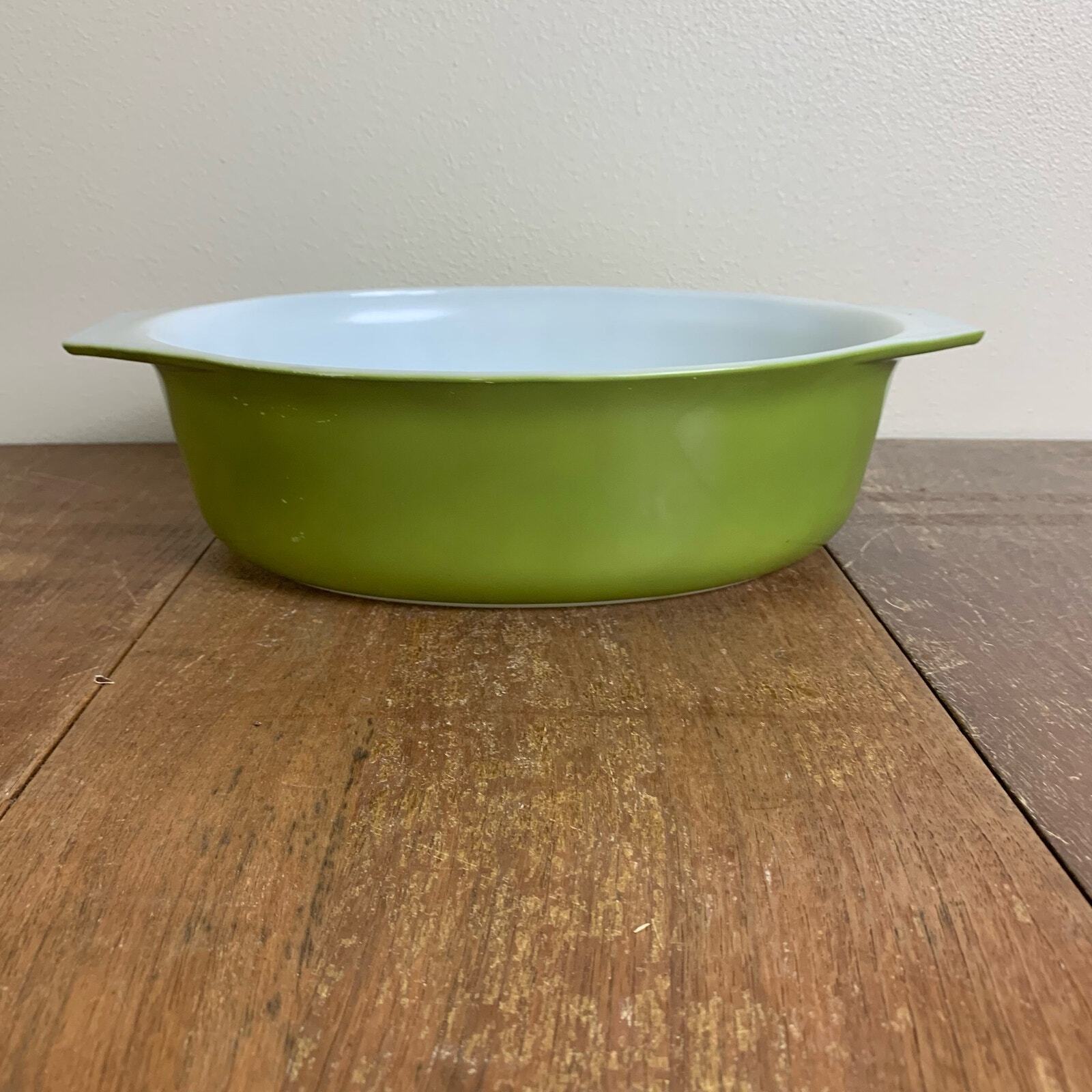 Vintage Pyrex Verde Avocado Green 2-1/2 Quart Oval Casserole Dish #045