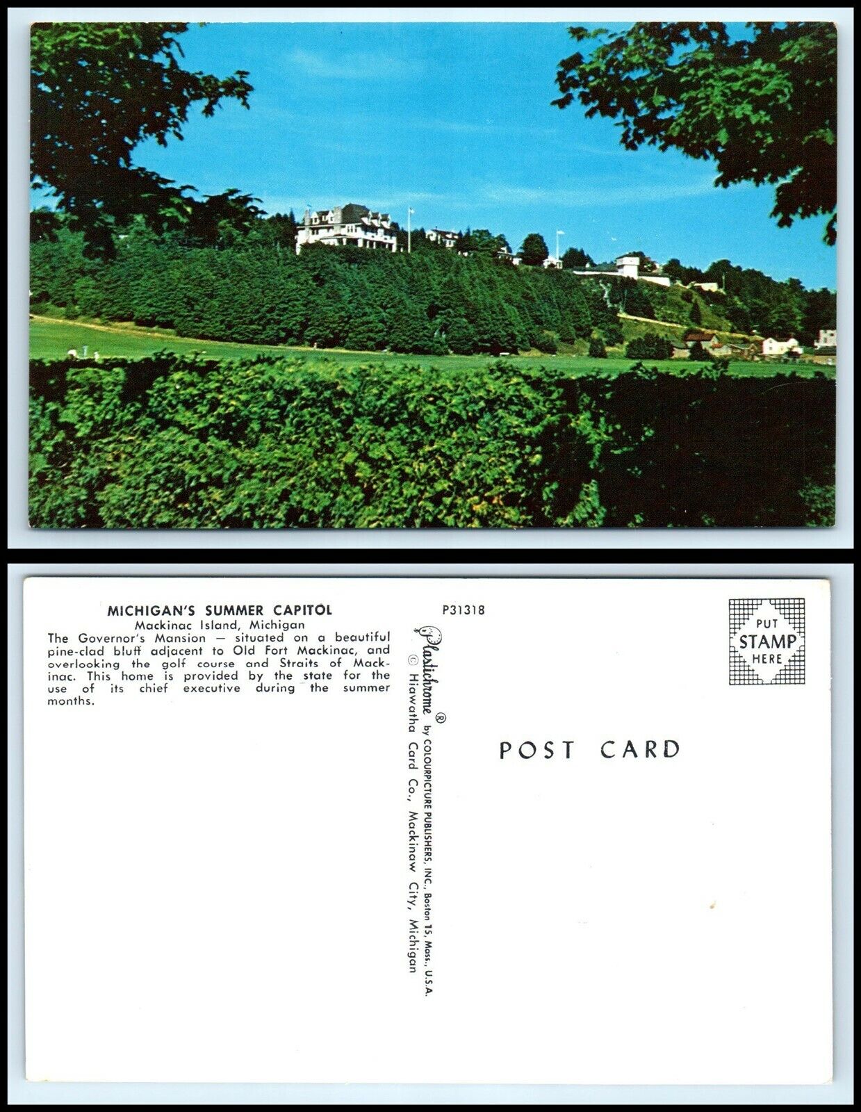 MICHIGAN Postcard - Mackinac Island, Governor's Mansion M40