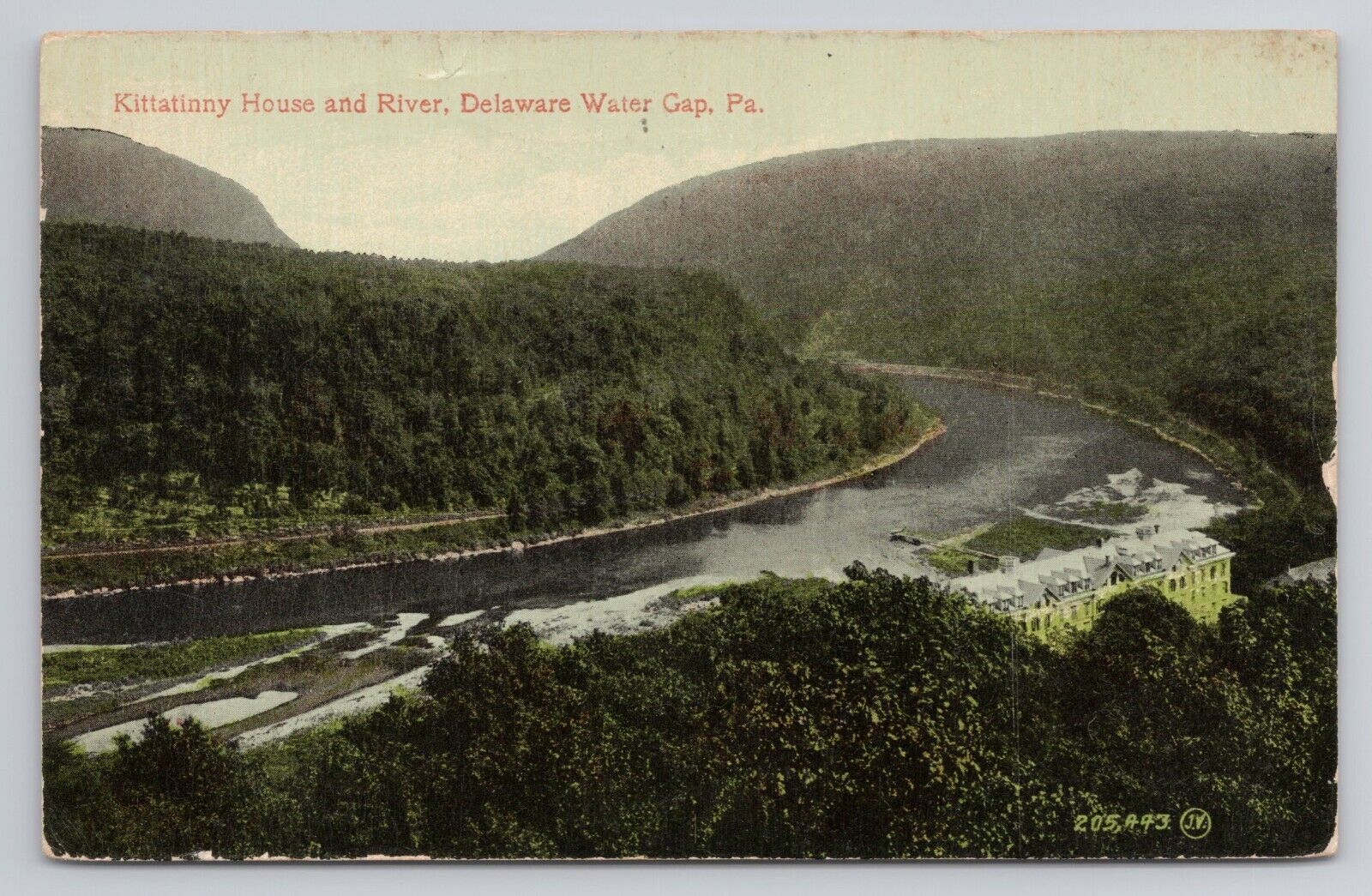 Kittatinny House And River Delaware Water Gap PA 1917 Antique Postcard