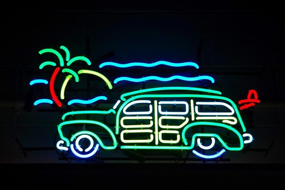 New Wagon Woody Beer Bar Neon Light Sign Art Gift Wall Decor Artwork 24\