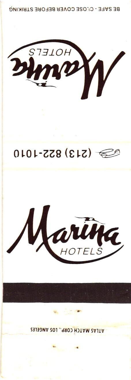 Marina Hotels Logo, Hotel Vintage Matchbook Cover
