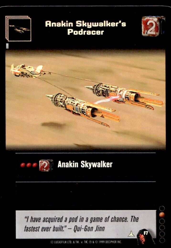 1999 Star Wars Young Jedi CCG Foil - Unplayed Anakin Skywalker\'s Podracer