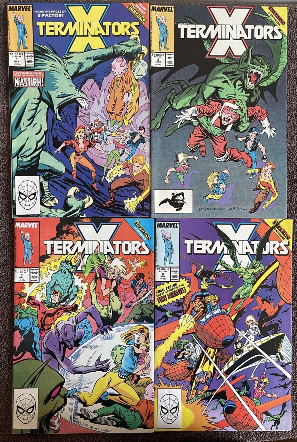 X-TERMINATORS #1-4 (Marvel, 1988) Complete Series Lot of 4 Books