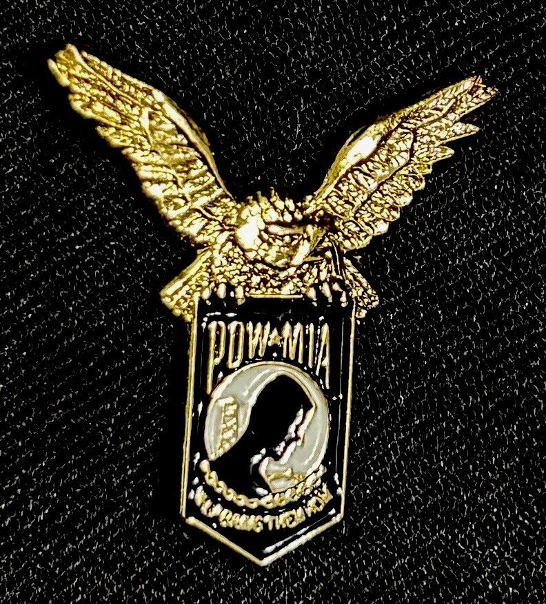 POW MIA Pin 1 Inch - American Bald Eagle - 