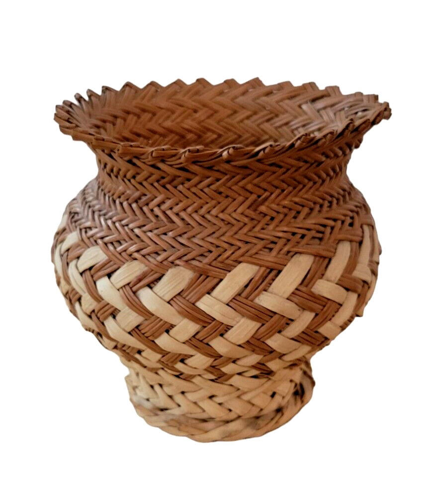 Tarahumara Indian Hand Woven Double Weave Basket Vintage