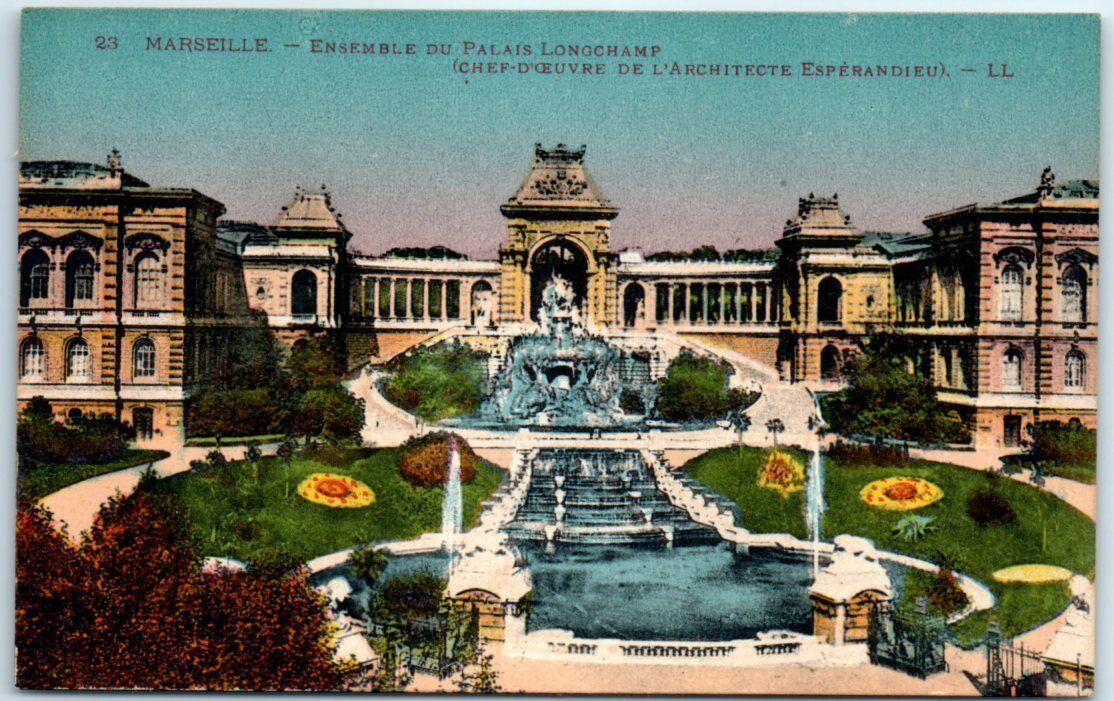 Postcard - Ensemble Du Palais Longchamp, Marseille, France