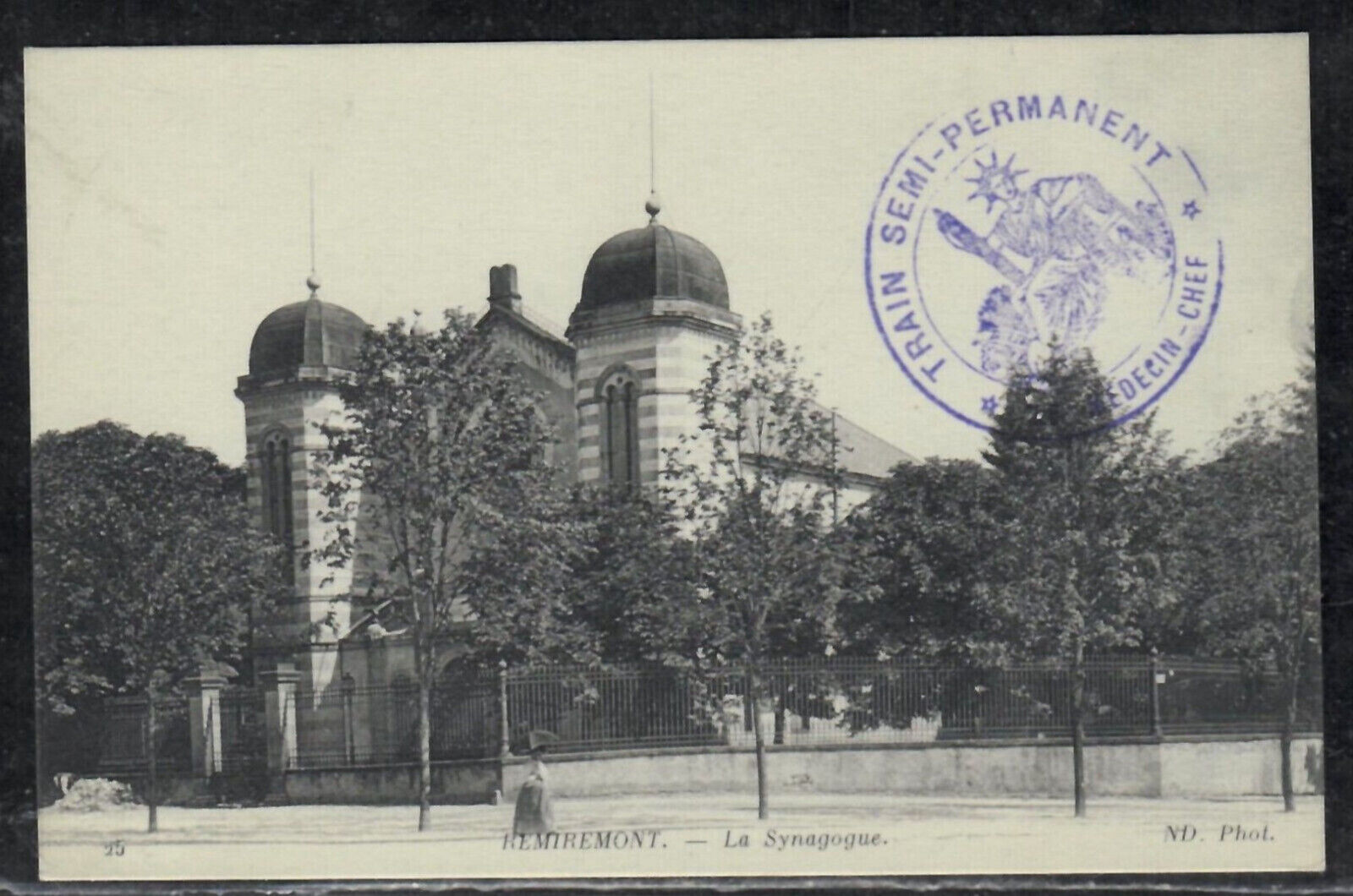 REMIREMONT France la synagogue Jewish Judaica PC - Train semi permanent 1916