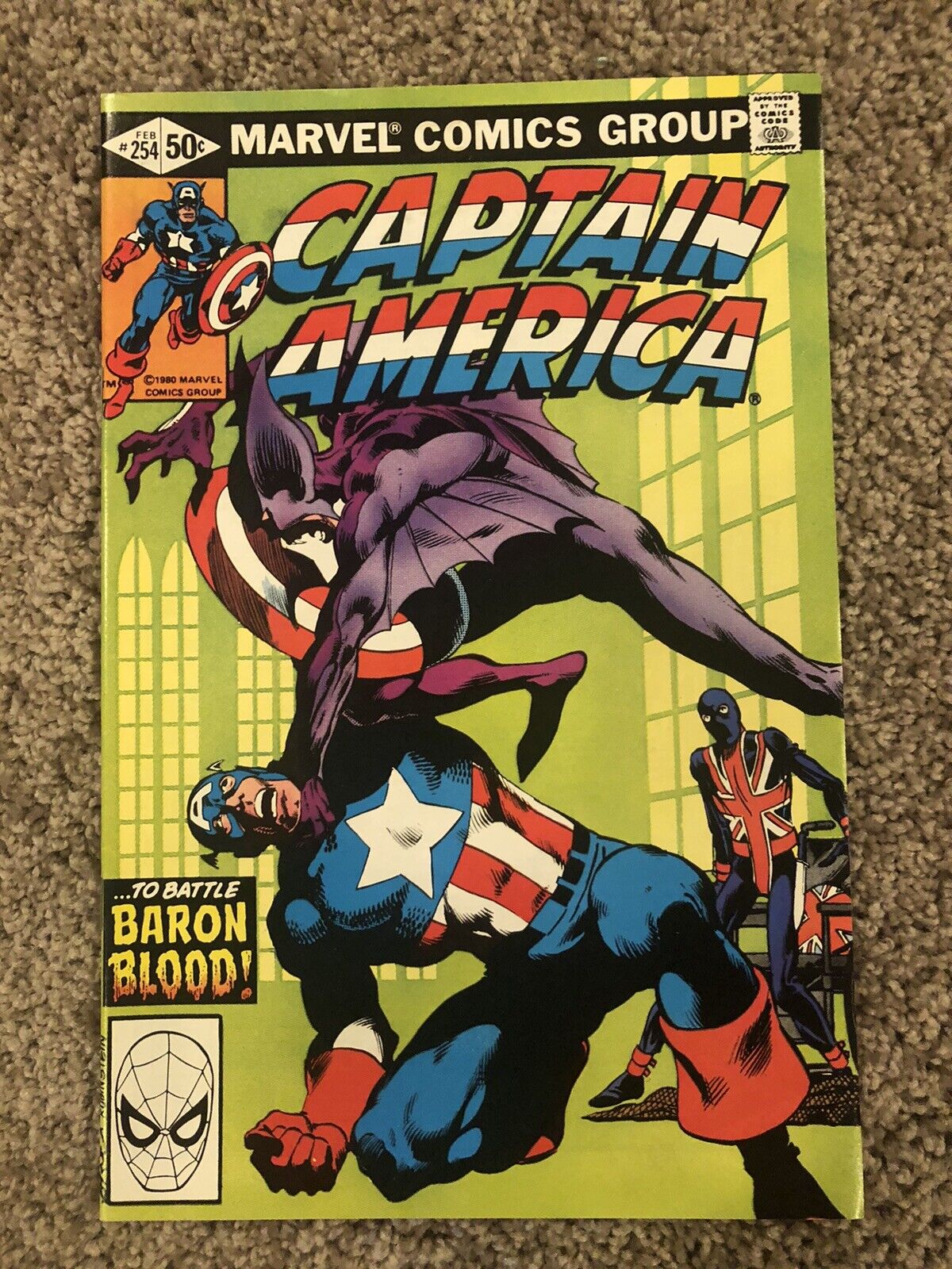 Captain America  254: Stern / Byrne / Rubinstein ( Signed ). Union Jack, Baron B