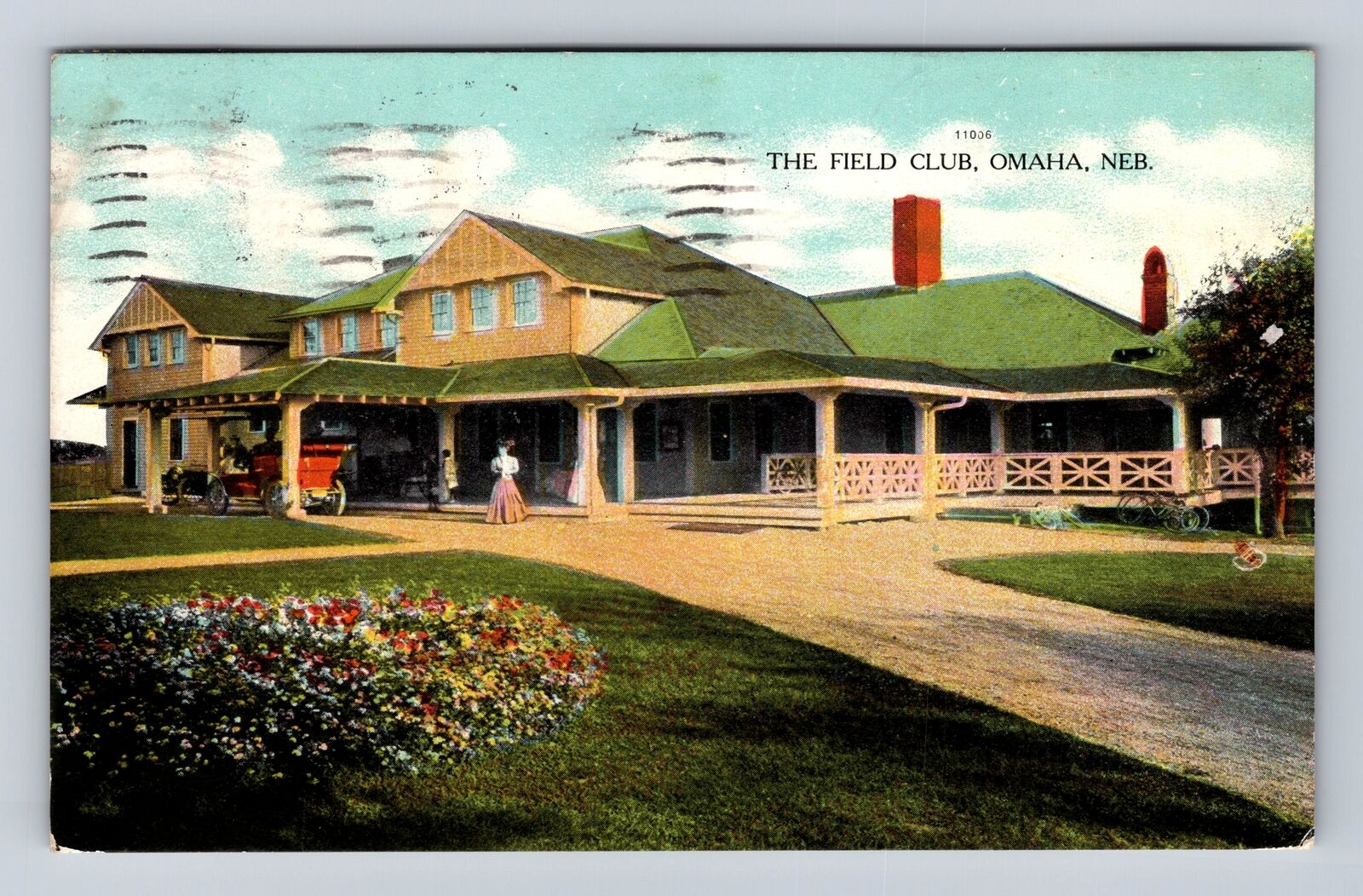 Omaha NE-Nebraska, The Field Club, Antique Vintage c1909 Souvenir Postcard