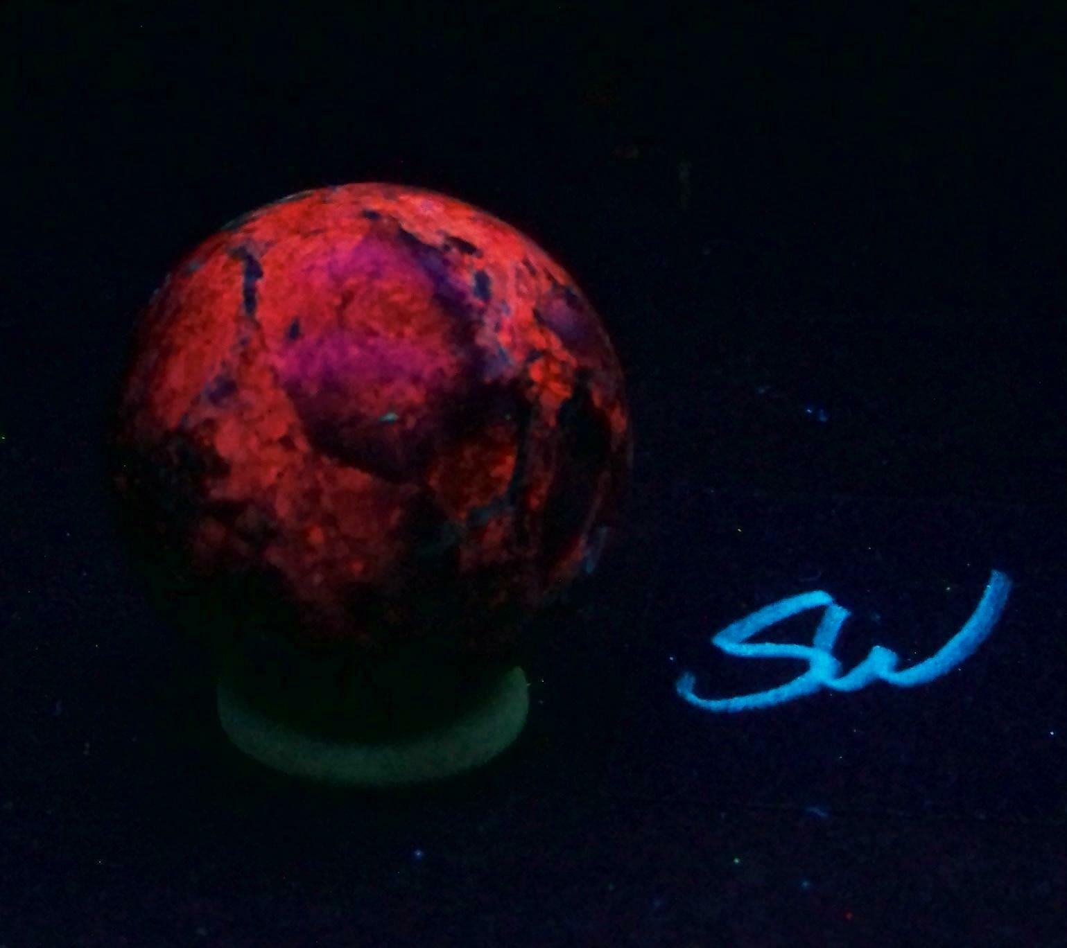 Fluorescent AZ Calcite 35mm Sphere 4716