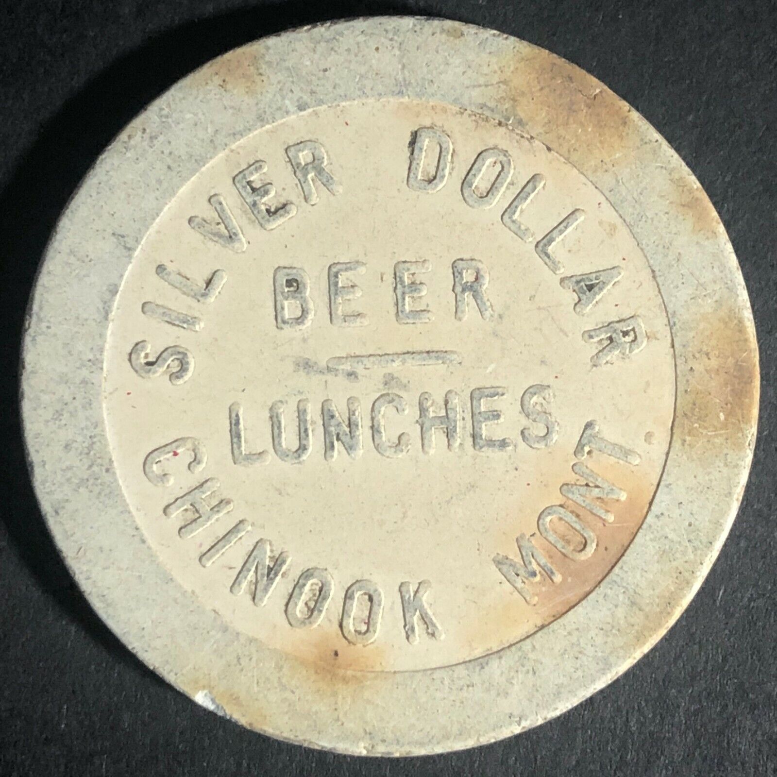 Scarce Jack Mc Cue\'s Beer Parlor Recreation Center G/F 5c Gaming Chip / Token MT