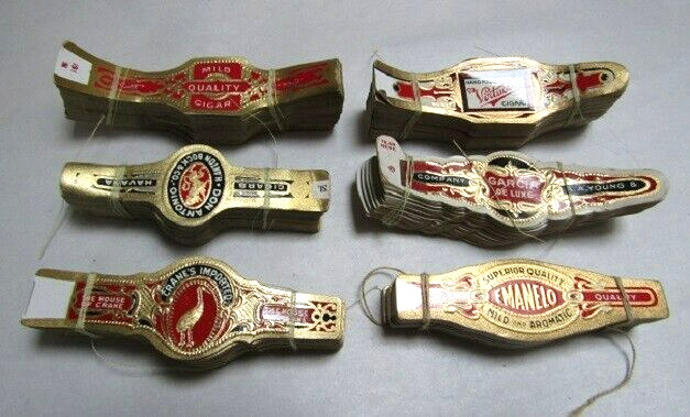 Vintage Cigar Wrappers Unused Bulk Bundles Lot all New Old Stock Cigar Bands