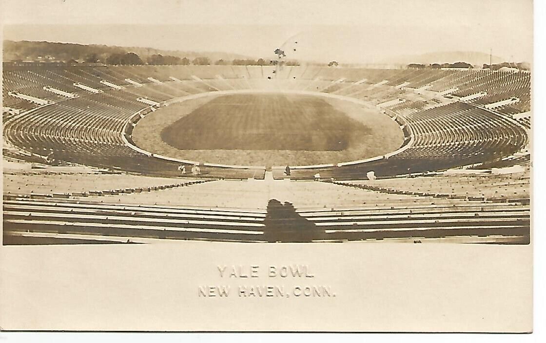 Vintage 1914 Yale Bowl Postcard.. New Haven, Conn. to Danville, Va..Embossed