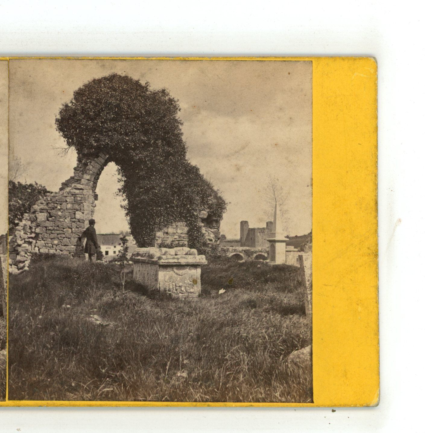 Ruins at Trim interior Church Newtown Ireland Stereoview