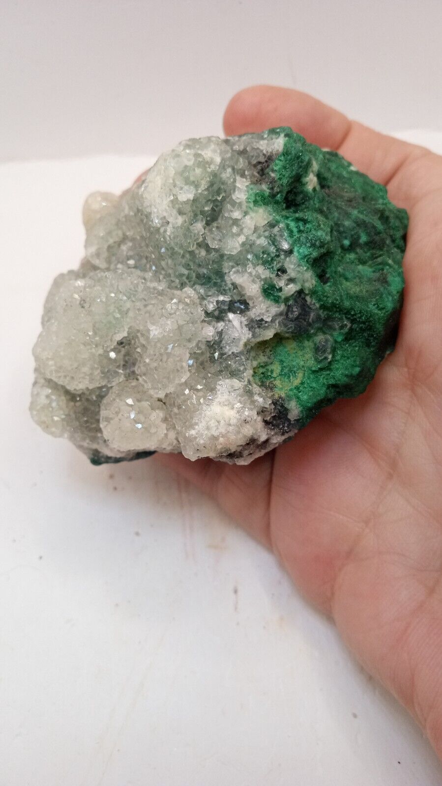 Very nice Fluorite Malachite Quartz mineral specimen ( recent find )