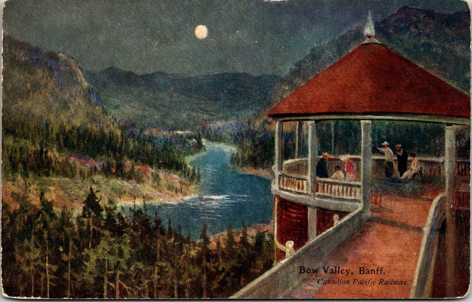 VINTAGE POSTCARD AT THE LOOKOUT BOW VALLEY BANFF CANADIAN PACIFIC RAILWAY CARD