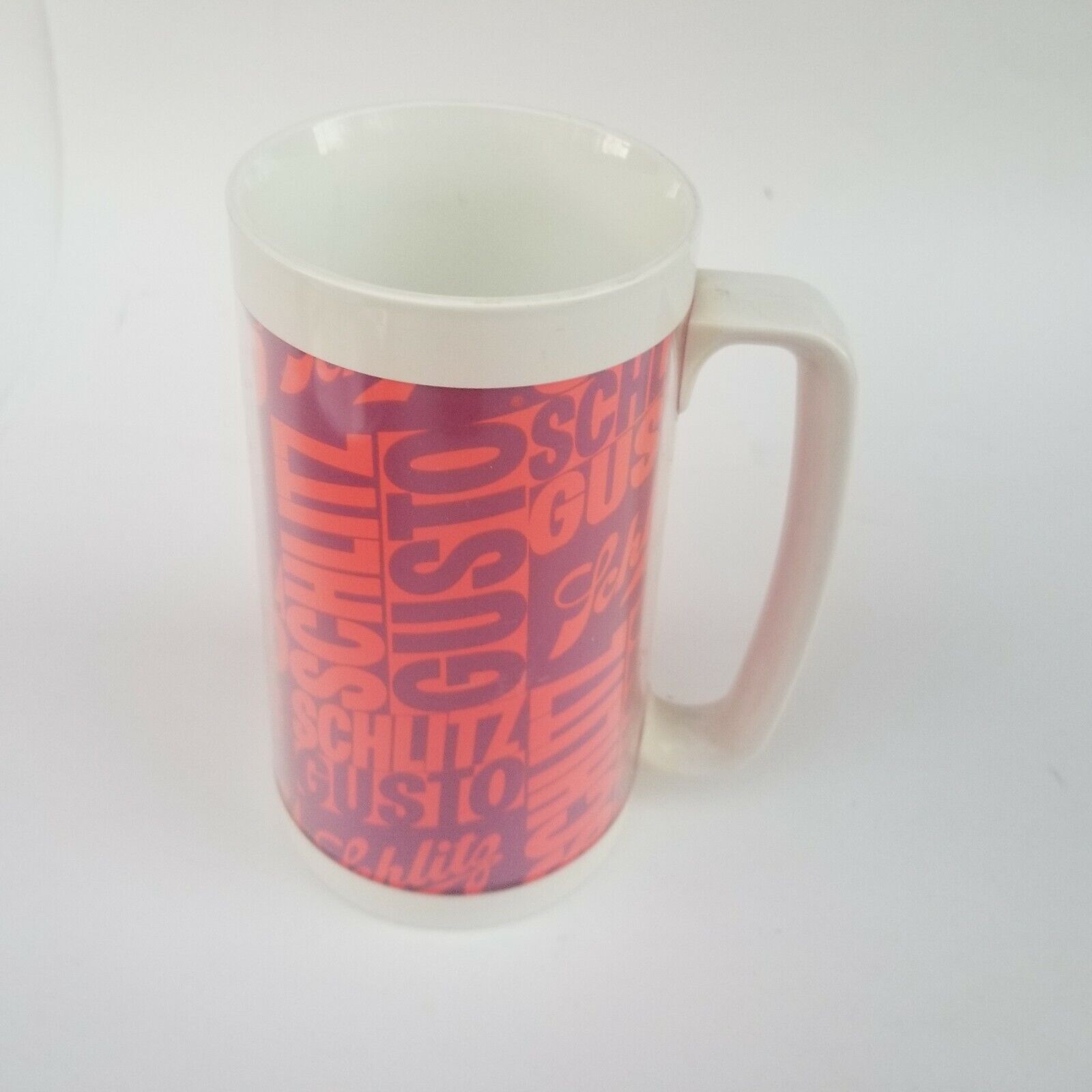 Vintage Schlitz Thermo Serv Insulated Plastic Gusto Beer Coffee Drink Travel Mug