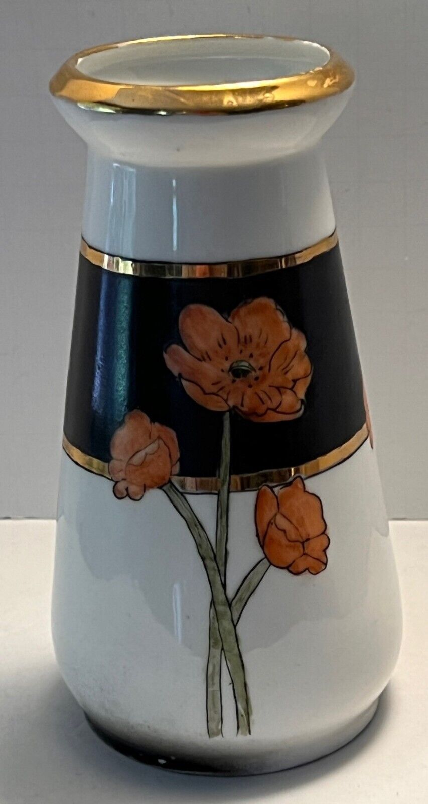 Vase Z.S.+ Co (Bavaria) Hand Painted Poppies Cold Painted Very Rare