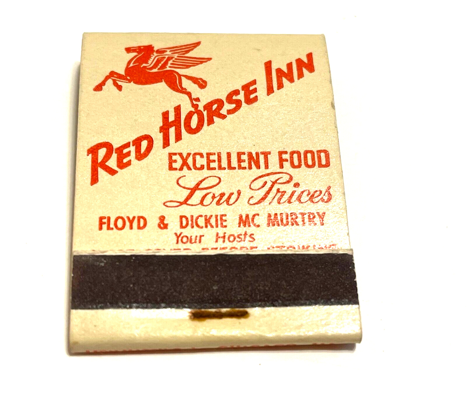 Vintage Matchbook Collectible Ephemera RED HORSE INN NORTH, PLATTE NEBRASKA