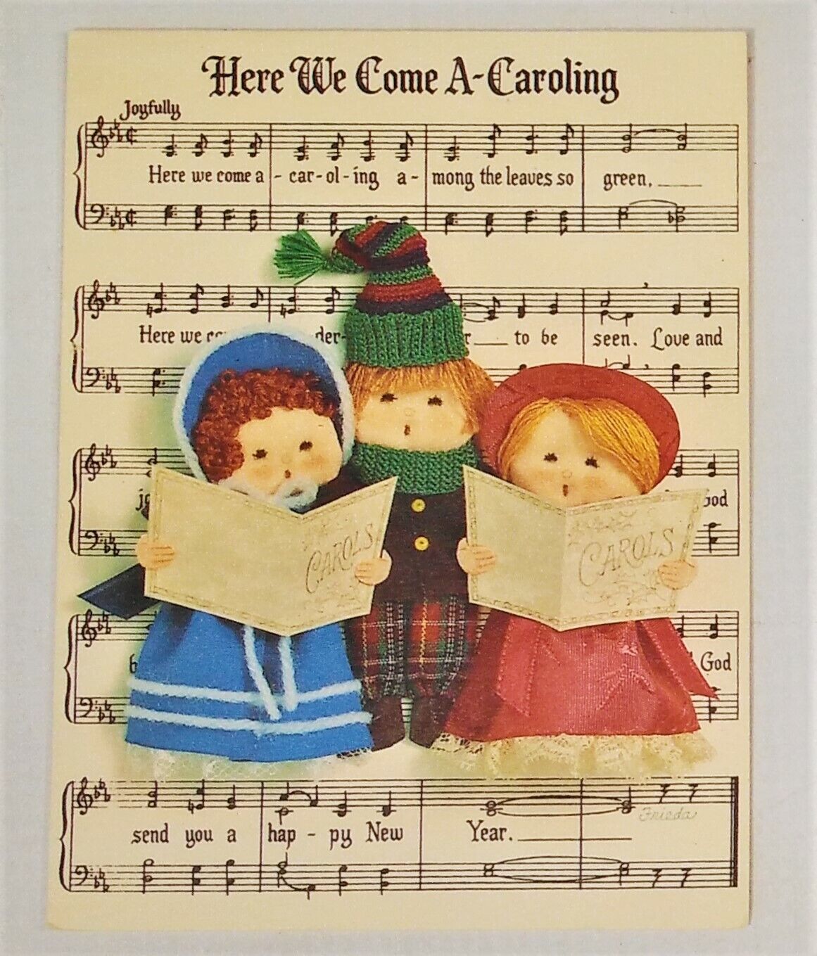 Christmas Card Here We Come A-Caroling Small 5\