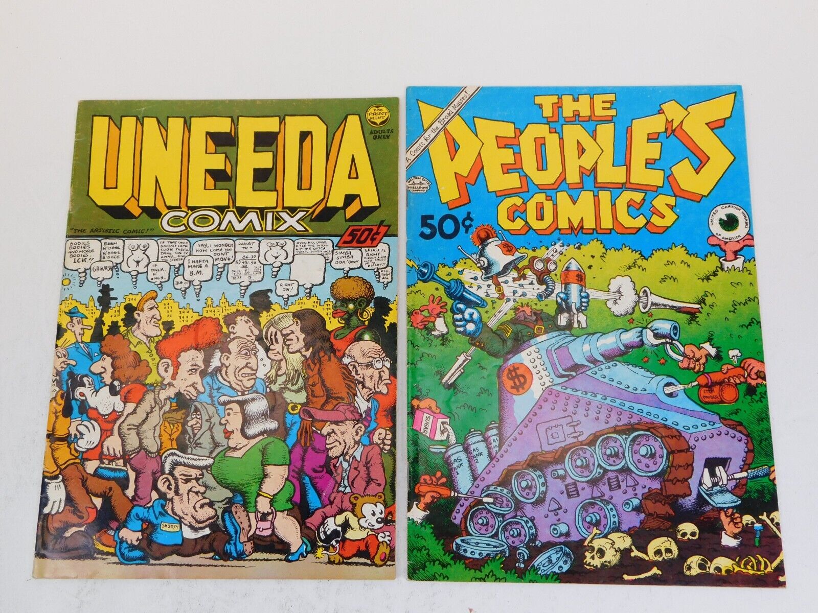 Uneeda Comix & Peoples Comics FN 6.0 - R Crumb 1st Print Underground Comic Lot
