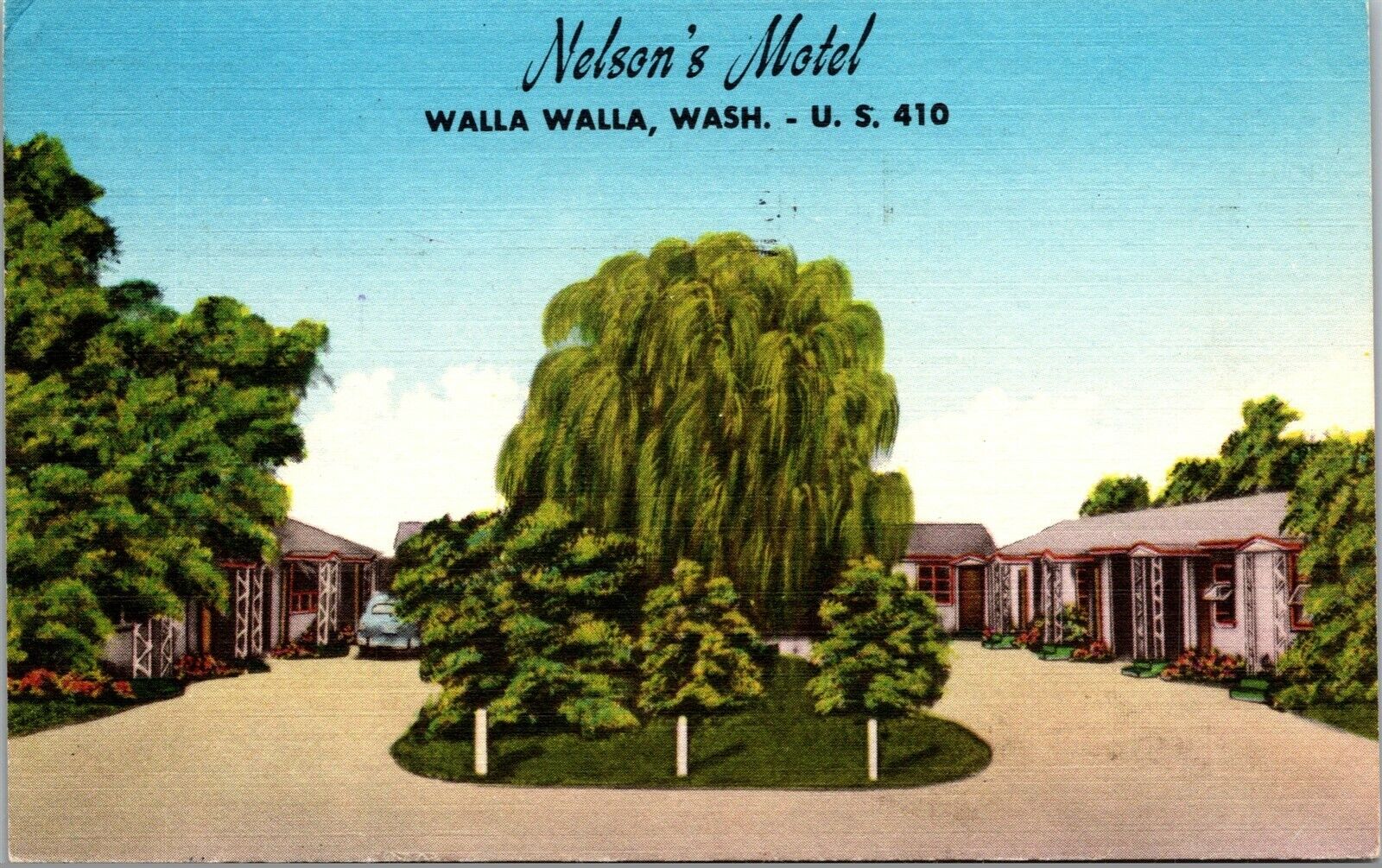 Vtg Walla Walla Washington WA Nelson\'s Motel Postcard