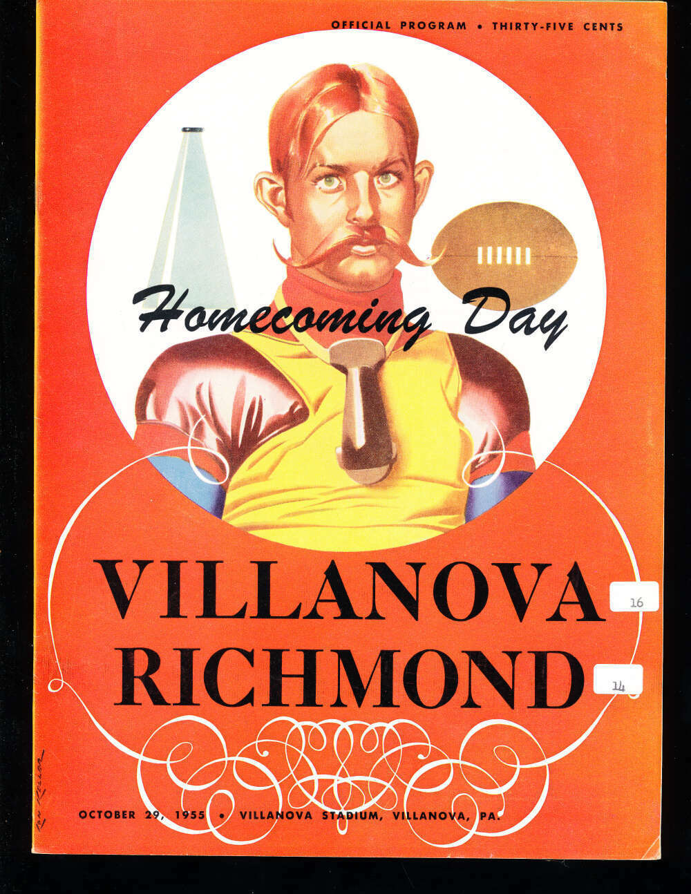 10/29 1955 Villanova vs Richmond Football Program bx40