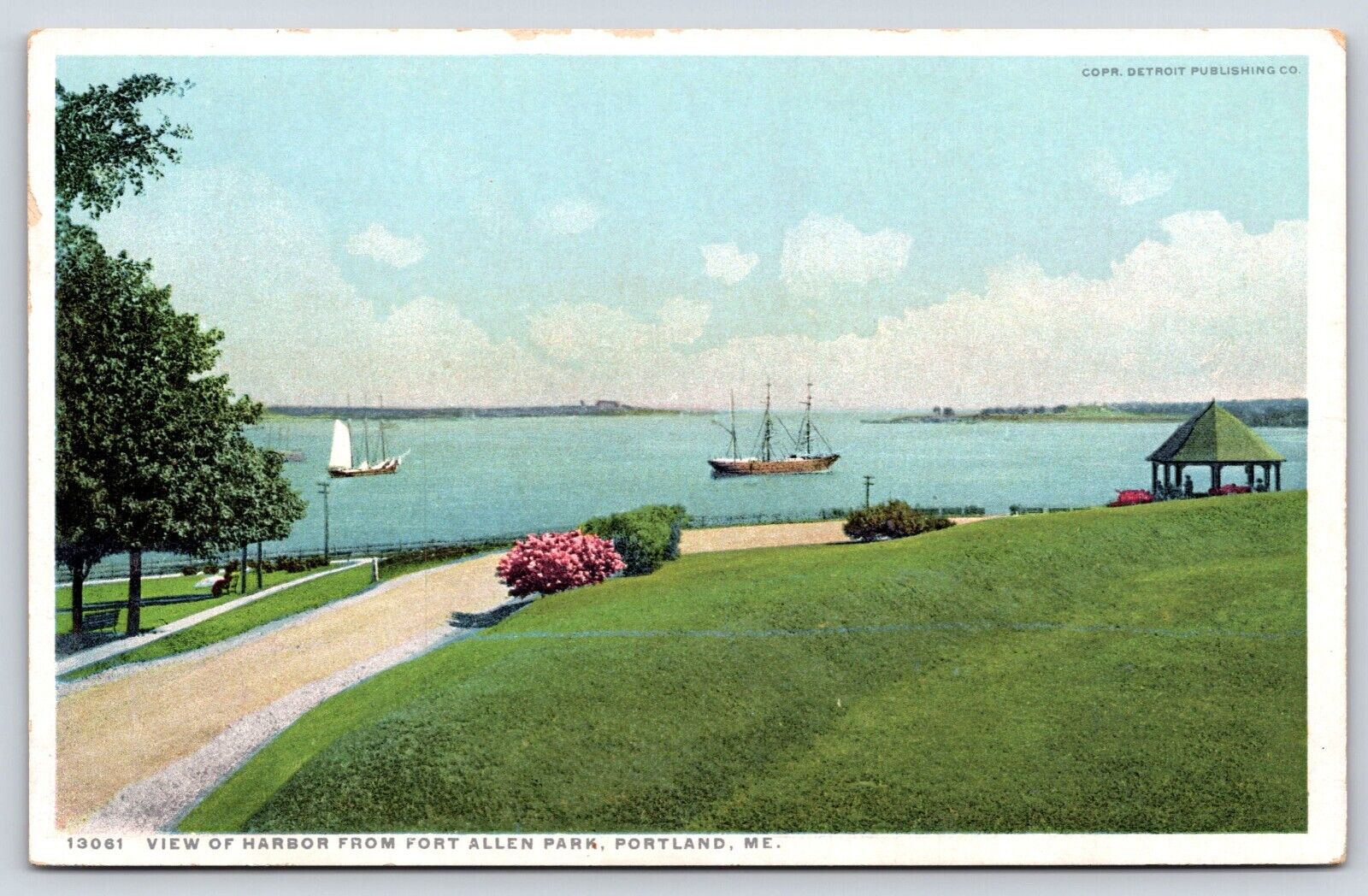 Maine Portland Allen Park Vintage Postcard